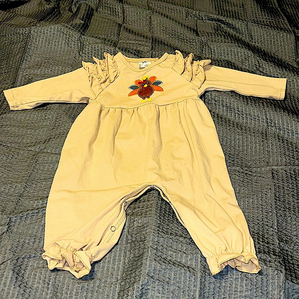 Thanksgiving - Turkey romper- sz 9 mo.